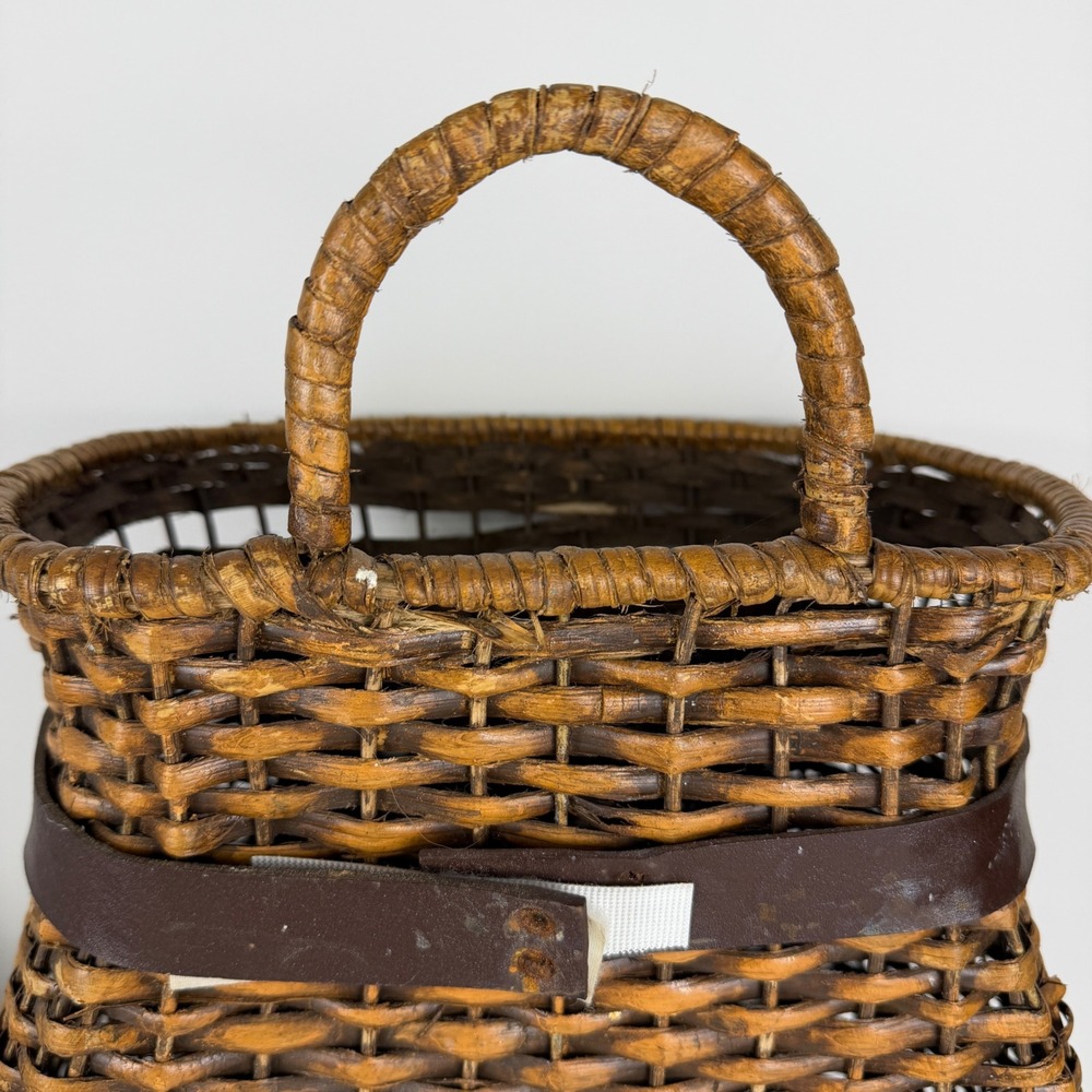 Vtg/antique Adirondack Trapper Pack Basket Woven Rustic Lodge Decor 16" - Picture 11 of 16